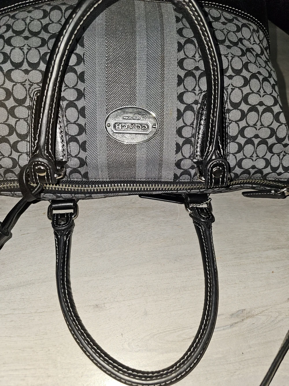 Coach Signature Legacy Stripe Molly Satchel with Tassel - Picture 7 of 14